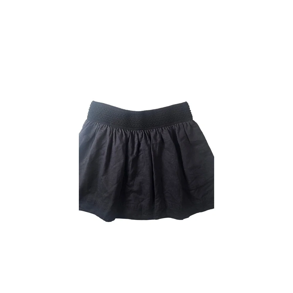 J.‎ Crew Large Smocked Mini Skirt Womens Gray Linen Lined Excellent
